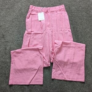 Via Bovio pink linen pants size Small Barbie Barbiecore